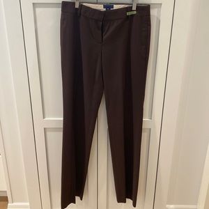J.Crew Brown Wool Tall 36” inseam city fit classic trouser straight leg pants 6T